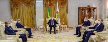 فخامة الرئيس محمد ولد الشيخ الغزواني، رئيس الجمهورية الاسلامية الموريتانية يستقبل معالي الأستاذ الدكتور محمد ولد أعمر، المدير العام للالكسو