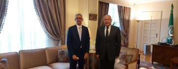 معالي الأمين العام للجامعة  العربية  يستقبل معالي المدير العام للمنظمة