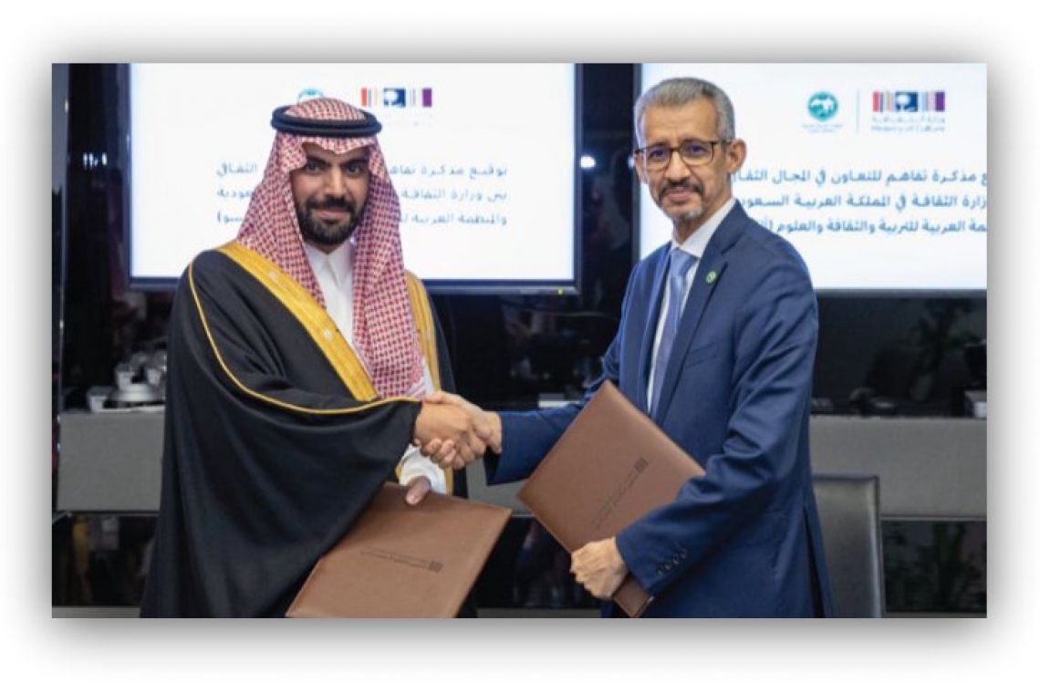 Saudi Minister of Culture and Director-General   meet and sign MoU on Cultural Cooperation